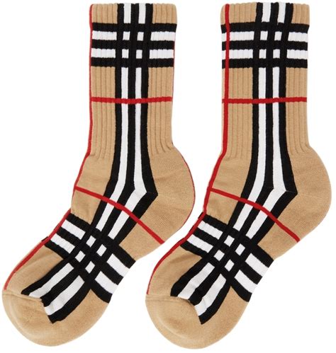 burberry check intarsia socks.